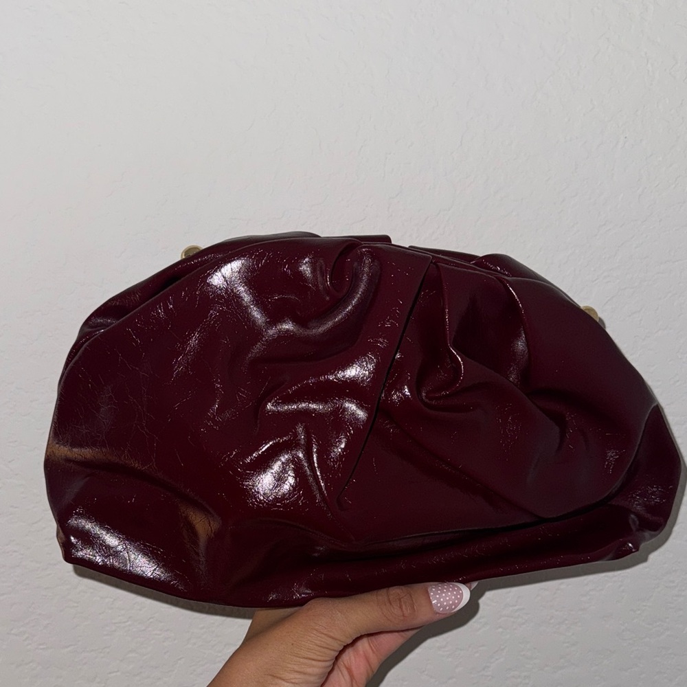 Studded Burgundy Clutch - Picture 3 of 6